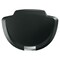 Black Plastic Semi-Round Trash Can with Foot Pedal and Slow Close Lid